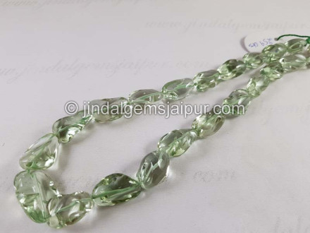 Green Amethyst Smooth Irregular Nugget Beads